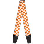 Buckle-Down Guitar Strap Checker White Tn Orange 2 Inches Wide (GS-W30303)