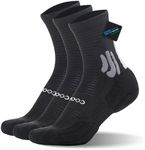 BRISIRA Coolmax Bamboo Viscose Compression Running Socks Quarter Crew Athletic Cushioned Breathable Anti Blister&Sweat&Odor