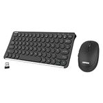 Arteck 2.4G Wireless Keyboard and Mouse Combo Ultra Compact Slim Stainless Full Size Keyboard and Ergonomic Mouse for Computer/Desktop/PC/Laptop and Windows 11/10/8 Build in Rechargeable Battery