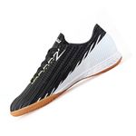 Vizari Tesoro Indoor Soccer Shoes for Kids | Lightweight, Durable and Comfortable Soccer Cleats for Youth | Synthetic Upper, with Non-Marking Rubber Outsole for Boys and Girls, Black/White, 2.5 Little