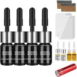 Nano Glass Repair Fluid, Glass Nano Repair Fluid, Windshield Repair Kit for Long Crack Lines, Windshield Crack Repair Kit, Automotive Glass Nano Repair Fluid Kit, Cracks Gone Glass Repair Kit (2pcs)