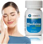 Reliable-1 Laboratories Meclizine HCL 12.5 mg Caplets - Prevent Nausea, Vomiting, and Dizziness Caused by Motion Sickness (100 Caplets, 1 Bottle)