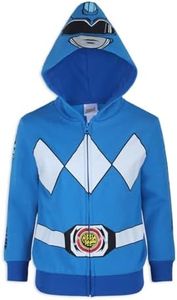 Hasbro Power Rangers Boy's Blue Ranger Hooded Zipper Jacket, Size 5