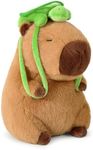 Ditucu Cute Capybara Plush with Turtle Backpack Soft Capibara Stuffed Animals Plushies Toys Hugging Gifts for Kids Brown 17 inch