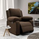 Green Soul® Laze| Single Seater RRR Recliner Sofa with Soft Suede Fabric & Luxuriously Padded Body | Rocking & Revolving Recliner for Relaxing at Home|3 Years Warranty (Brown) Installation Provided