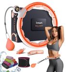 Smart Weighted Hula Hoop For Adults, Detachable Fitness Ring With 360 Degree Auto-Spinning Ball Massage, Smart Ring Hula Hoops For Adults, Fitness Equipment For Weight Loss (Orange)