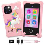 CKATE Kids Phone for Girls, Portable Fake Phone Toy with 2.8'' Touchscreen, Unicorn Birthday Gifts for 6 7 8 9 10 11 Years Old Boys Girls with 32G SD Card - Cherry Blossom Pink