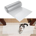 8.2ftx12.2inch Cat Carpet Protector, Durable Plastic Pets Scratch Stopper for Carpet, Widely Use,Clear Non-Slip Nail for Floor/Bedroom/Doorway/Porch Use,Prevent Carpets from Scratching/Tearing/Wearing