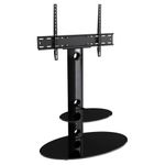 AVF FSL800LUB-A Lugano Oval Pedestal TV Stand, Black and Black Glass