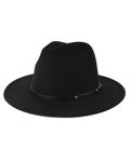 Zylioo M-L Mens Felt Panama Hats,Wide Brim Fedora Sun Hat,Adjustable Jazz Hat with Belt Buckle