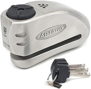 ARTAGO 32 Antivol Moto Haut de Gamme, Meilleur Bloque Disque Avec/Sans Alarme Don't Touch 120dB +LED, Homologué SRA & Sold Secure Gold, Blindage Anti-Perçage 5mm, Exclusif Triple Verrouillage 15.5mm