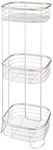 InterDesign Forma Free Standing Bathroom or Shower Storage Shelves for Towels, Soap, Shampoo, Lotion, Accessories - 3 Tier, Satin