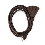 Holiday Lighting Outlet 15 ft. 16/3 SJTW Indoor Outdoor Extension Cord, Brown, 3 Outlets, 3 Prong - UL Listed