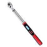 DESHIL 3/8 Inch Drive Digital Torque Wrench 6.8-135N.M (5.02-99.57FT. LB), Electric Torque Wrench with Buzzer& LED Indicator& Preset Value& Data Storage, for Bike/Motorcycle/Auto Repair, Accuracy ±2%