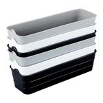 KOLORR Unbreakable Flexi Tray Narrow- Black, White, Daiso (Pack of 6) | Bathroom Organiser | Desk Organizers for Staitionary Jwellery Tool Cabinet for Bedroom or Washroom Kitchen Office