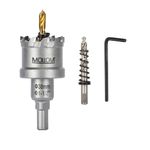 Mollom (1-1/2'' | 38mm) Heavy Duty Carbide Hole Saw with 2 Pilot Drill Bits, Hole Cutter cuts Stainless Steel, mild Steel, Iron, Copper, Brass, Plastic