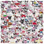 Yuyul 200pcs Kawaii Sanrio Stickers, Anime Stickers, Hello Kitty Stickers and Friends, My Melody and Kuromi Stickers, Vinyl Decals for Laptops, Skateboards, Water Bottles, Computers, Adults, Teens