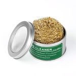 Flexzion Soldering Iron Tip Cleaner, Soft Coiled Brass Wire Sponge Stainless Steel Holder with Rosin Flux