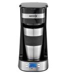 ARTECH Personal Coffee Maker – 750W Slim One Cup Coffee Machine, 420ml Stainless Steel Insulated Travel Mug, 24-Hour Programmable Timer, Reusable & Washable Filter, 3-4 min Fast Brew