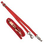 Intrepid International Durable and Secure Nylon Cross Ties, Adjustable 40-75 inches, Cross Ties for Horses, Horse Tie Down with Panic and Breakaway Snap, Attaches to Halter, Red