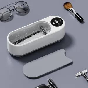 Ultrasonic Cleaner - Jewelry Makeup Brushes Glasses Shaver Cleaner, High Frequency Vibration Cleaner, 300ml Large Capacity, Can Be Carried in Bag - White (White)