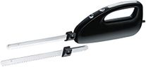 Rommelsbacher Couteau électrique EM 150 – Moteur puissant, bouton d'alimentation, longueur de lame utilisable 15 cm, paire de lames de couteau en acier inoxydable à dents fines et grossières, 120 W,