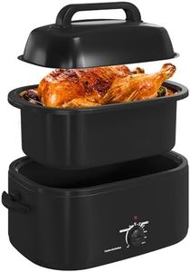 RoyalCraft 26-Quart Electric Roaster Oven - Perfect for Large Meals and Holiday Feasts, Black