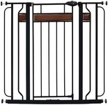 Regalo Home Accents Extra Tall & Wide Baby Gate, Bonus Kit, Includes Décor Steel With Hardwood, 4" Extension Kit, 4 Pack Pressure Mount Kit & Wall Cups