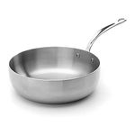 Samuel Groves - Stainless Steel Tri-Ply Chefs Pan, Suitable for All Hobs - Made in England (Long Handle 24cm)