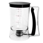 MIWOGA Pancake Batter Dispenser, Kitchen Must Have Tool for Perfect Pancakes, Cupcake, Waffle, Cake & Crepe, Batter Separator Maker with Measuring Label, Easy Pour Baking Supplies for Griddle (Red)