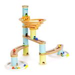 boppi Marble Run Eco-Friendly Wooden Bamboo Maze for Kids with Marbles - Construction STEM Toy for Boys and Girls Aged 3 Years Plus (Starter Pack)