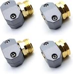 4 Pack Female and Male Garden Hose End Aluminum Garden Hose Mender Hose Repair Fittings Coupler Repair Kits Metal Hose Mender for 5/8" and 3/4" Garden Hoses