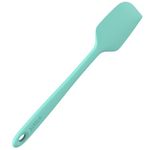 14in Extra Long Silicone Spatula: U-Taste 480ºF Heat Resistant Flexible Baking Mixer Scraper, Large Rubber Mixing Stirring Scraping Seamless Kitchen Turner Utensil for Nonstick Cookware (Aqua Sky)