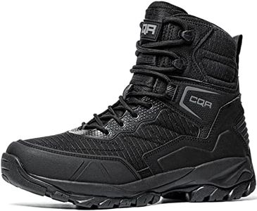 CQR Men's Waterproof Tactical Boots, 6 Inches Lightweight Military EDC Boots, Durable Outdoor Combat Boots BT601-BLK 11 M US