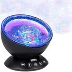 Bright Autism Calming Sensory Sea Lamp - Night Light Projector for Kids, 7 Light Modes, Color Changing Music Player, Nature Relaxation Sounds