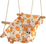 Canvas Baby Hammock Swing for Infants and Toddler up to 4 Year, Indoor and Outdoor Hanging Swing Chair Seat with Soft Cushion/Safety Belt/Mounting Hardware,Orange