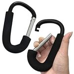 2Pcs Heavy Duty D Type Carabiner Clip for Outdoor Adventures with Aviation-Grade Aluminum Alloy Material,Auto Locking,Great tool for Backpacking,Camping,Dog Leash,Hammocks,Rappelling,Swing(Black)