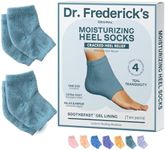 Dr. Frederick's Original Moisturizing Fuzzy Heel Socks - 2 Pairs - Cozy Gel-Lined Sleep Socks for Women & Men - Soothing Dry, Cracked Feet - Cracked Heel Repair - Heal Dry Heels - Teal Tranquility