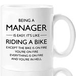 Shqiueos Boss Day Funny Manager Gifts for Women Men-Being A Manager Is Easy 11 Oz Coffee Mug, Gifts for Manager, Boss, Leader, Boss Lady, Appreciation Manager Gift Ideas, Christmas Manager Cup