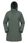 Mountain Warehouse Hilltop Womens Waterproof Jacket - Lightweight with Adjustable Hood & Side Pockets - Best for Spring Summer Wet Weather, Walking, Outdoors & Camping Dark Khaki Women's Size 14