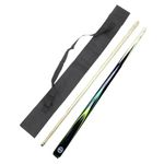 JBB Pool and Snooker Cue Stick, 9mm Half Joint, with Carrying Cue Cover, Black