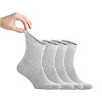 Zemy® Men Loose Diabetic Socks | 4-Pair Neuropathy Ankle Socks for Men | Super Soft Eco-Friendly Bamboo Material | Durable with Seamless Toe&Soft Top | Multicolour Options | 4 Seasons