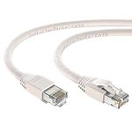 InstallerParts Ethernet Cable CAT8 Cable 1 FT - White - Professional Series - 40Gigabit/Sec Network/High Speed Internet Cable for Router, Modem,Gaming/2000 MHZ, 24AWG