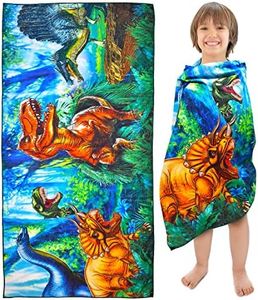 Beach Towel - Microfiber Beach Towels for Kids, Great for Beach, Bath, Swimming, Sports, Camping, Quick Fast Dry Sand Proof Super Soft Breathable and Lightweight Beach Towel (Dinosaur, Towel)