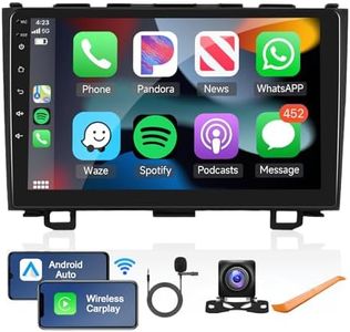 Android Car Stereo for Honda CRV 2007-2011 with Wireless Carplay/Android Auto with WiFi GPS Navigation, 9" Touchscreen Bluetooth Car Radio Support USB FM/RDS Backup Camera Steering Wheel Control