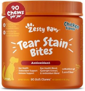 Zesty Paws Tear Stain Support Soft Chews for Dogs - for Eye Moisture + Vision & Immune Support - Functional Supplements with Fish Oil, Lutein, Cranberry & Vitamin C - Chicken Flavor - 90 ct