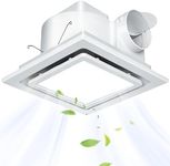 Gopper Bathroom Exhaust Fan with Light 11.8IN, Bathroom Fan with 12W 6000K LED Light Combo, 141CFM 1.0Sones Low Noise Bathroom Ventilation Fan for Home/Bath/Office/Hotel