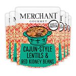 Merchant Gourmet Cooked Spicy Cajun Style Lentils & Red Kidney Beans - Source of Protein, High Fibre & Vegan - Pack of 6 x 250g Ready-to-eat Pouches