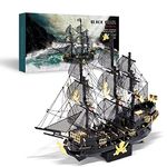 Piececool 3D Puzzles for Adults, Metal Pirate Ship Model Kits, DIY 3D Watercraft Boats Metal Model Kit, Christmas Birthday Gifts for Adults and Teens, Hobbies Brain Teasers Hand Craft Kits, 307 Pcs