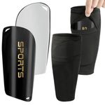 Proberos® Football Sport Shin Guards Set - EVA Cushioning Shin Guards & Sleeves for Teens & Kids - Soccer, Rugby, Hockey - M